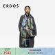 ERDOS【秀場(chǎng)同系列】 25秋冬精紡純羊絨印花薄款女披肩圍巾 彩色印花 200cmX90cm