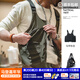 馬登工裝美式復古多口袋男士單馬甲戶(hù)外機能背心兩用挎包外套男薄款 炭黑色 均碼