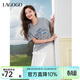 LAGOGO海島計劃新疆棉百搭度假T恤女拉谷谷2025年夏新款印花短袖 灰色 L