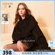三彩【100綿羊毛】2025冬季新款圍巾領(lǐng)雙面呢大衣毛呢外套M 經(jīng)典黑 S 155/80A