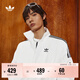 adidas復古風(fēng)休閑梭織立領(lǐng)夾克外套男女秋季阿迪達斯官方三葉草   亮白   M