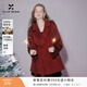 香影新年紅色純羊毛雙面呢大衣女2025冬季新款收腰廓型毛呢厚外套 紅色 M 160/84A/95-110斤