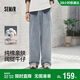 森馬（Semir）牛仔褲男夏季純棉親膚闊腿褲2026松緊腰抽繩微褶長(cháng)褲109326124109