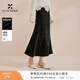 香影黑色絲絨魚(yú)尾半身裙女2026春季新款高腰垂感優(yōu)雅中長(cháng)款a字裙 黑色 M 160/64A/95-110斤