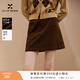 香影美拉德咖色燈芯絨半身裙女2025冬季新款復古高腰a字包臀短裙 咖色 L 165/68A/110-125斤