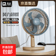 駱駝電風扇家用桌面小風扇臺式電扇循環扇制冷臥室學生宿舍辦公室床頭大風力搖頭扇 臺扇-銀灰色【三檔風/可搖頭】 單機-自帶1.3米線