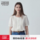 Teenie Weenie小熊夏季清新學(xué)院甜美娃娃衫泡泡袖短袖襯衫通勤女裝 白色 S (160)