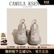 CAMILA KSENIA老爹鞋女士2026新款春季復古網(wǎng)面透氣舒適厚底增高時(shí)尚百搭運動(dòng)鞋 灰色 36
