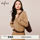 伊芙麗（eifini）朱珠代言可機洗基礎百搭羊毛加厚保暖長(cháng)款連衣裙女冬裝新款裙子 卡其色 S 155/80A