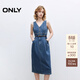 ONLY2025秋季新款氣質(zhì)淑女V領(lǐng)中長(cháng)裙無(wú)袖牛仔連衣裙女|125142034 J33 復古350牛仔洗水 M
