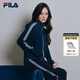 FILA MUSE楊冪同款斐樂(lè )女裝針織長(cháng)袖外套2026夏新款時(shí)尚防曬立領(lǐng)上衣 藏煙藍-DB S 160/80A/S