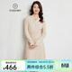 帕什羊絨連衣裙女中長(cháng)款35%山羊絨秋冬V領(lǐng)基礎厚款打底針織衫NF-11226 淺米色 M