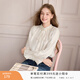 香影法式喇叭袖襯衫女2026春裝新款襯衣輕職場(chǎng)通勤正肩小立領(lǐng)上衣 米白 M 160/84A/95-110斤