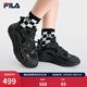 斐樂(lè )（FILA）官方WAVE女鞋跑步鞋復古運動(dòng)鞋海浪老爹鞋 黑/魚(yú)子灰-BC 37.5