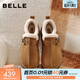 百麗（Belle）復古厚底增高勃肯鞋女冬季新款商場(chǎng)款加毛保暖毛單鞋E6D1DDM5 棕色 38 (240mm)