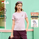 FILA 斐樂(lè )官方女裝針織短袖衫2026春新款時(shí)尚休閑小貓刺繡圓領(lǐng)涼感T恤 赤粉色-PK M 165/84A/M