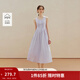 茵曼（INMAN）法式收腰無(wú)袖連衣裙2026夏季女裝新款修身無(wú)袖收褶紫色背心裙  粉紫色 M