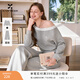 香影灰色芭蕾風(fēng)運動(dòng)套裝女2026春季新款一字領(lǐng)露肩衛衣褲子兩件套 中灰 L