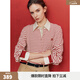ELLE【條紋秩序】學(xué)院新年紅色條紋衛衣女2026春季新款設計感寬松上衣 條紋 M