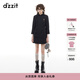DZZIT地素連衣裙冬季提花矜貴中式旗袍裙子女 黑色 M