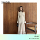 SNIDEL2025秋冬新品優(yōu)雅圓領(lǐng)露肩喇叭袖針織魚(yú)尾連衣裙SWNO255083 象牙白 均碼