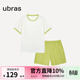 ubras純色舒適柔軟水果全棉家居服睡衣女短袖長(cháng)褲短褲套裝情侶款軟棉棉 【短袖短褲】女款-奶糖白色 M
