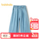 巴拉巴拉童裝女童褲子夏裝大童兒童七分褲牛仔褲寬松 牛仔中藍88201 160 cm