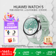 華為（HUAWEI）WATCH 5智能手表高端款男士女士航天級鈦合金表殼素皮復合表帶X-TAP智感窗鴻蒙AI腕上小藝eSIM通信 42mm極光綠 丨綠色氟橡膠表帶丨不銹鋼表殼