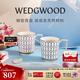 Wedgwood馬克對杯心形禮盒高顏值骨瓷咖啡杯水杯情侶家用 金粉年華心形禮盒馬克杯藍+紅
