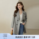 纖莉秀大碼女裝時(shí)髦雙排扣英倫風(fēng)質(zhì)感簡(jiǎn)約個(gè)性風(fēng)衣胖mm春新款3132 灰綠色 5XL