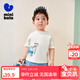 迷你巴拉男童短袖T恤夏季新款寶寶萌趣透氣純棉兒童短袖T恤 奶白B款 【100%純棉】 110