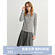 獨束大碼女裝假兩件針織開(kāi)衫2025春季新款疊穿微胖mm百搭顯瘦上衣 星辰灰 XL (尺碼：3)