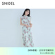 SNIDEL連衣裙女26春夏新品優(yōu)雅收腰荷葉邊小飛袖印花SWFO261103 薄荷綠 M (1)