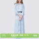 MeetMetro瑪依爾法式仙女連衣裙女2026春新款高端氣質(zhì)純欲風(fēng)裙子禮服長(cháng)裙 淺藍 XL