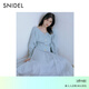 SNIDEL2025秋冬新品V領(lǐng)針織開(kāi)衫高腰薄紗A字半身裙套裝SWNO255014 淺藍 S (0)