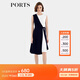 PORTS寶姿早春新款女裝優(yōu)雅氣質(zhì)雙拼色連衣裙ALD8D145JWP052 黑白色 L (8)