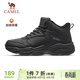 駱駝（CAMEL）加絨男鞋高幫休閑父親秋冬保暖棉鞋 K14C36L3635 黑色 42