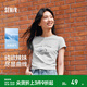森馬（Semir）短袖t恤女短款修身可愛(ài)小狗印花2025夏裝新款正肩辣妹顯瘦打底衫 淺花灰00235 M