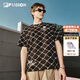 斐樂(lè )FUSION斐樂(lè )潮牌男裝情侶款針織短袖衫春夏新款休閑寬松純棉T恤 正黑色-BK M (170) 92A