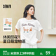 森馬（Semir）短袖t恤女中長(cháng)款寬松顯瘦萌寵印花上衣2025夏裝新款透氣套頭衫 本白10102-戴珍珠項鏈的小貓 M