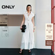 ONLY2025夏季新款簡(jiǎn)約百搭無(wú)袖中長(cháng)裙襯衫裙連衣裙女|125242012 J2G 米白色 XS