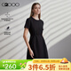 G2000【配送腰帶/多面彈性/商場(chǎng)同款】女裝2026春秋短袖連衣裙G2 多面彈-贈腰帶-黑色35寸 XL （40）