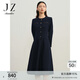 玖姿·安娜蔻法式小香風(fēng)圓領(lǐng)修身挺括質(zhì)感連衣裙女冬款 丈青 M