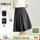 尚都比拉半身裙女裝秋冬新款學(xué)院風(fēng)百褶裙小個(gè)子簡(jiǎn)約A字短裙