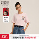 Teenie Weenie小熊短袖T恤女春夏刺繡學(xué)院風(fēng)短袖打底衫上衣 淺粉色 S 160