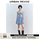 UR春季新款女甜美少女風(fēng)鏤空超短款吊帶連衣裙UYL750020 天藍 L