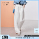 三彩2025冬季新款防透小白褲系列牛仔褲高腰寬松香蕉褲鐮刀褲M(mǎn) 云朵白 XL 170/76A