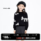 little MO&Co.美麗諾羊毛 童裝秋裝女童羊毛毛衣兒童針織衫大童女孩 黑色 110 110/56