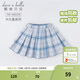 戴維貝拉（DAVE＆BELLA）大童春裝兒童裙子女孩中大童jk百褶裙女童半身裙時(shí)尚女孩格裙 藍色格 150 cm（建議身高140-150cm）