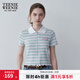 Teenie Weenie小熊女裝簡(jiǎn)約時(shí)尚夏裝條紋針織POLO衫元氣少女感T恤 撞色 M